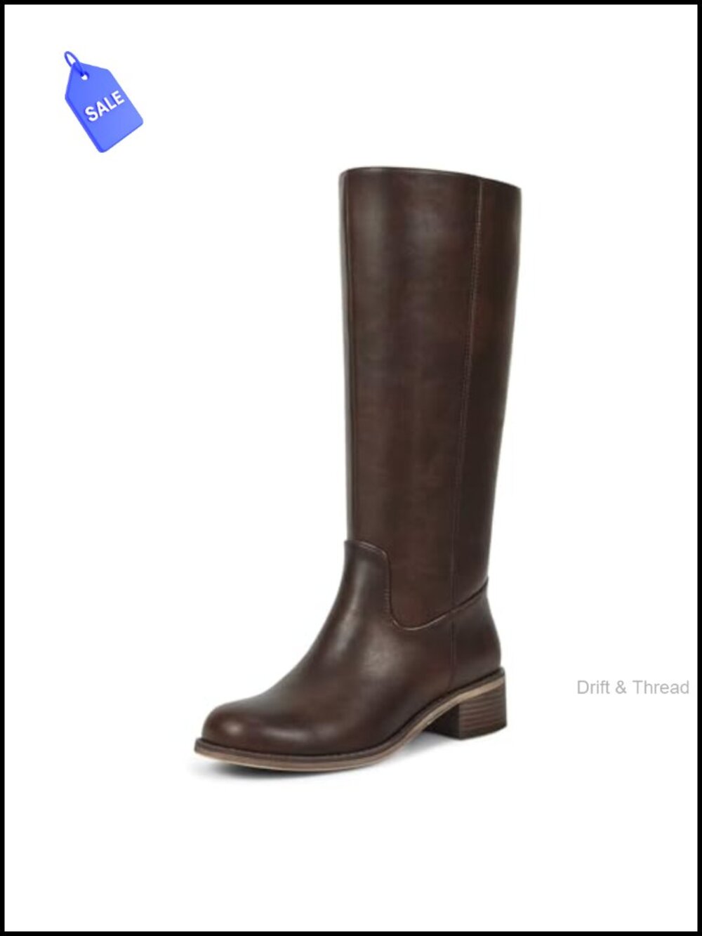 Knee High Boots for Women Round Toe Chunky Block Heel Riding Tall Boots with
